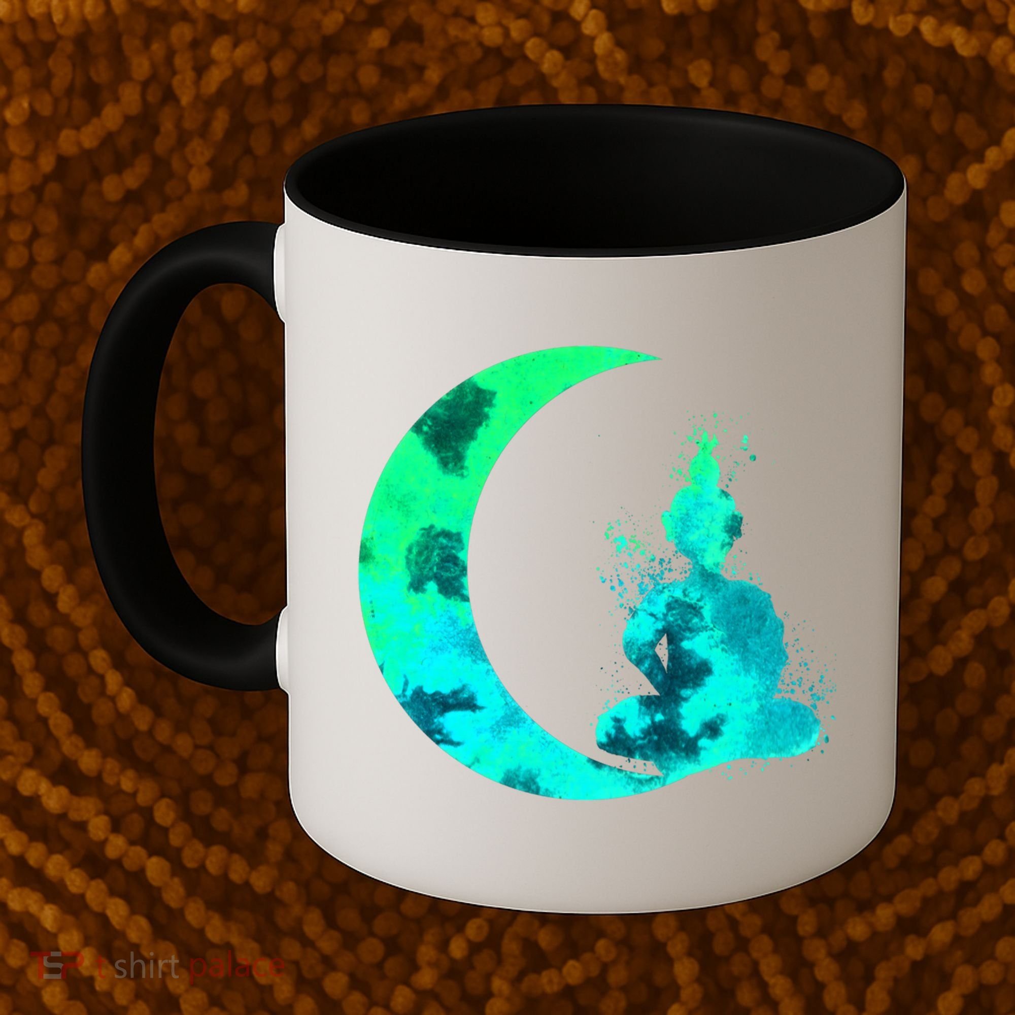 Turquoise Crescent Moon And Buddha Gift Coffee Mug