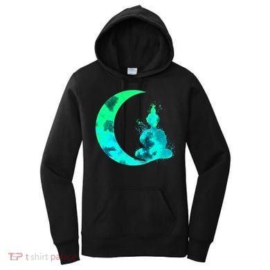 Turquoise Crescent Moon And Buddha Gift Women's Hoodie