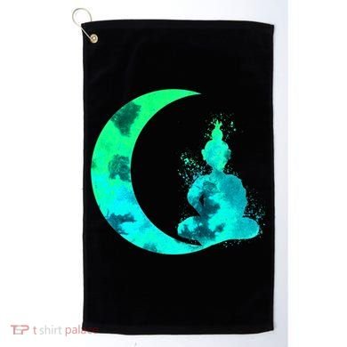 Turquoise Crescent Moon And Buddha Gift Golf Towel