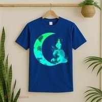 Turquoise Crescent Moon And Buddha Gift T-Shirt thumb 2