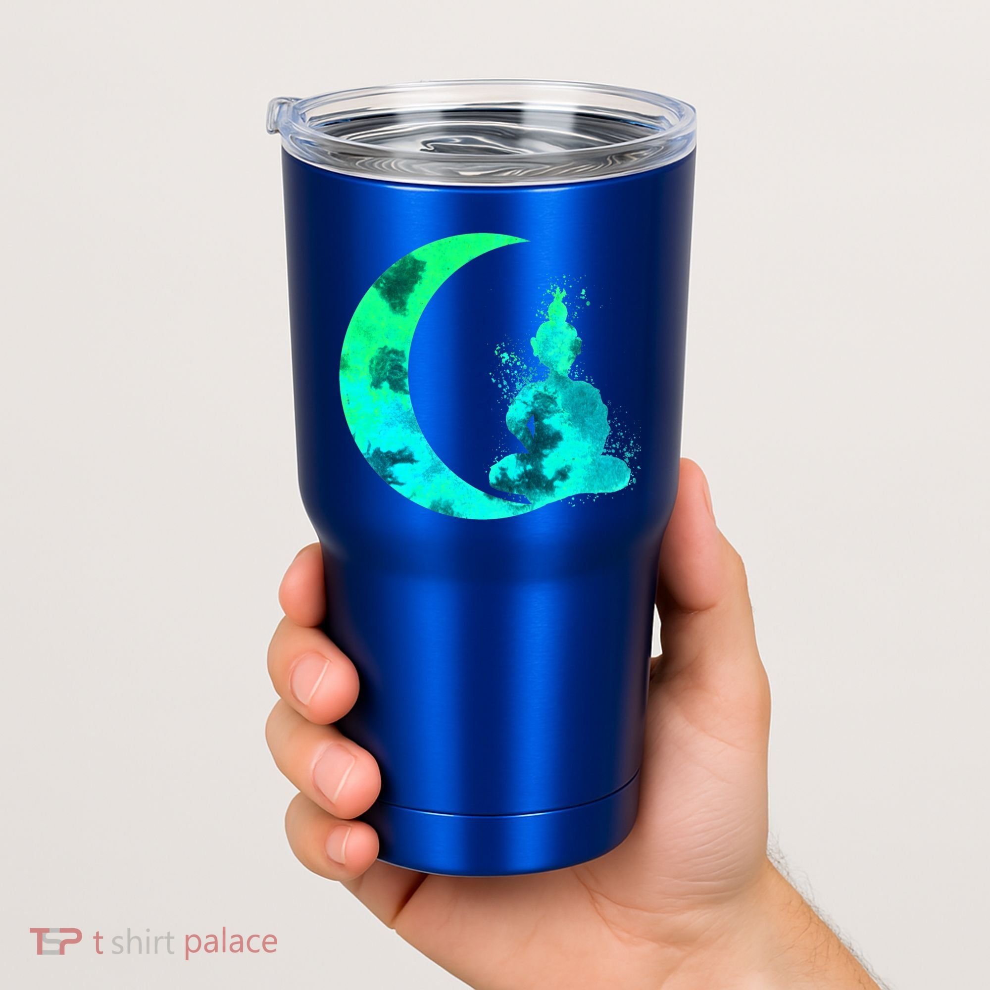 Turquoise Crescent Moon And Buddha Gift Tumbler
