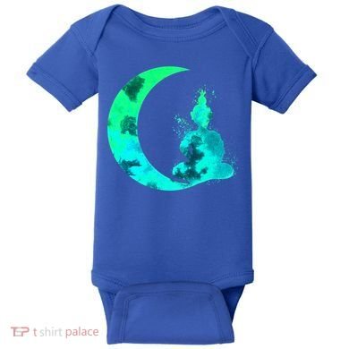 Turquoise Crescent Moon And Buddha Gift Baby Bodysuit