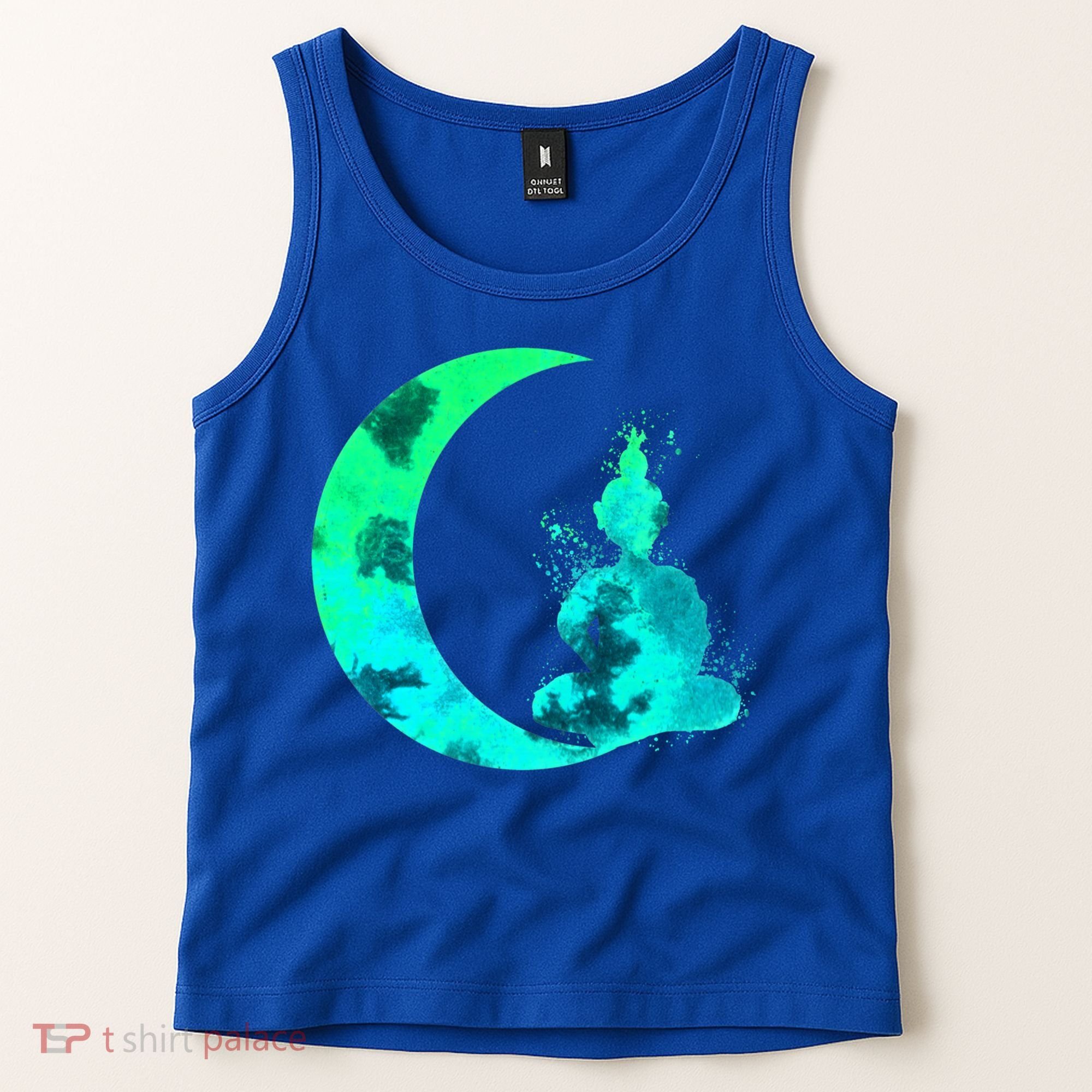 Turquoise Crescent Moon And Buddha Gift Tank Top