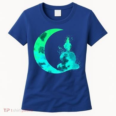 Turquoise Crescent Moon And Buddha Gift Women's T-Shirt