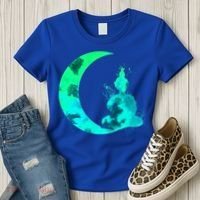 Turquoise Crescent Moon And Buddha Gift Women's T-Shirt thumb 3