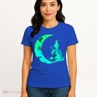Turquoise Crescent Moon And Buddha Gift Women's T-Shirt thumb 4