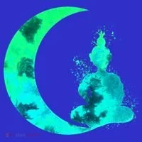 Turquoise Crescent Moon And Buddha Gift Women's T-Shirt thumb 6