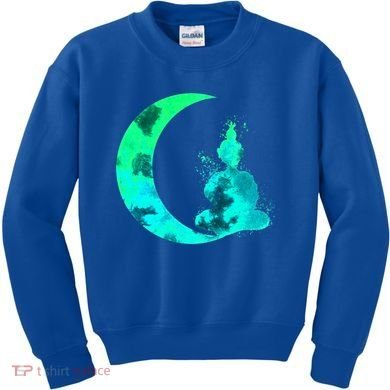 Turquoise Crescent Moon And Buddha Gift Kids Sweatshirt