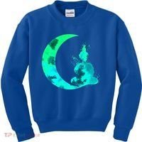 Turquoise Crescent Moon And Buddha Gift Kids Sweatshirt thumb 0