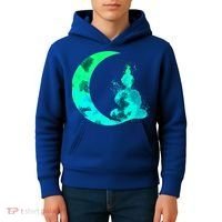 Turquoise Crescent Moon And Buddha Gift Kids Hoodie thumb 4