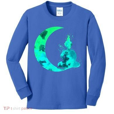 Turquoise Crescent Moon And Buddha Gift Kids Long Sleeve Shirt