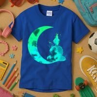 Turquoise Crescent Moon And Buddha Gift Kids T-Shirt thumb 3