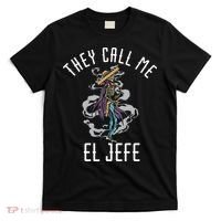 They Call Me El Jefe Mexican Boss Chef Sheriff Sombrero T-Shirt thumb 0