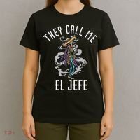They Call Me El Jefe Mexican Boss Chef Sheriff Sombrero T-Shirt thumb 4