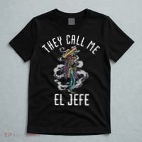 They Call Me El Jefe Mexican Boss Chef Sheriff Sombrero T-Shirt thumb 5