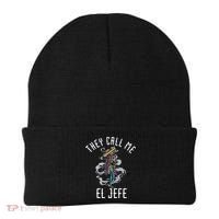 They Call Me El Jefe Mexican Boss Chef Sheriff Sombrero Beanie thumb 0