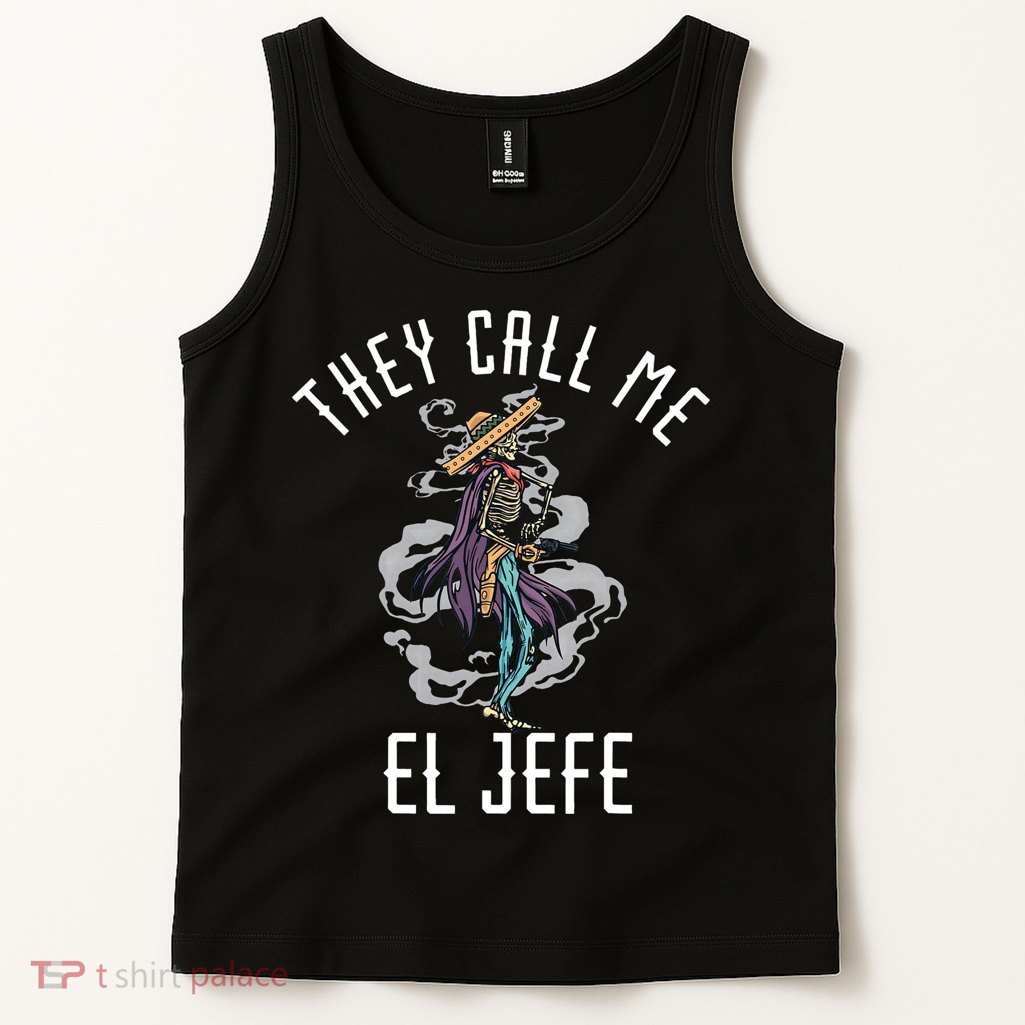 They Call Me El Jefe Mexican Boss Chef Sheriff Sombrero Tank Top