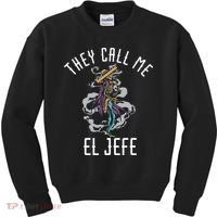 They Call Me El Jefe Mexican Boss Chef Sheriff Sombrero Kids Sweatshirt thumb 0