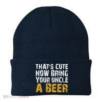 That's Cute Now Bring Your Uncle A Beer Shirt Father's Day Beanie thumb 0