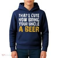 That's Cute Now Bring Your Uncle A Beer Shirt Father's Day Kids Hoodie thumb 4
