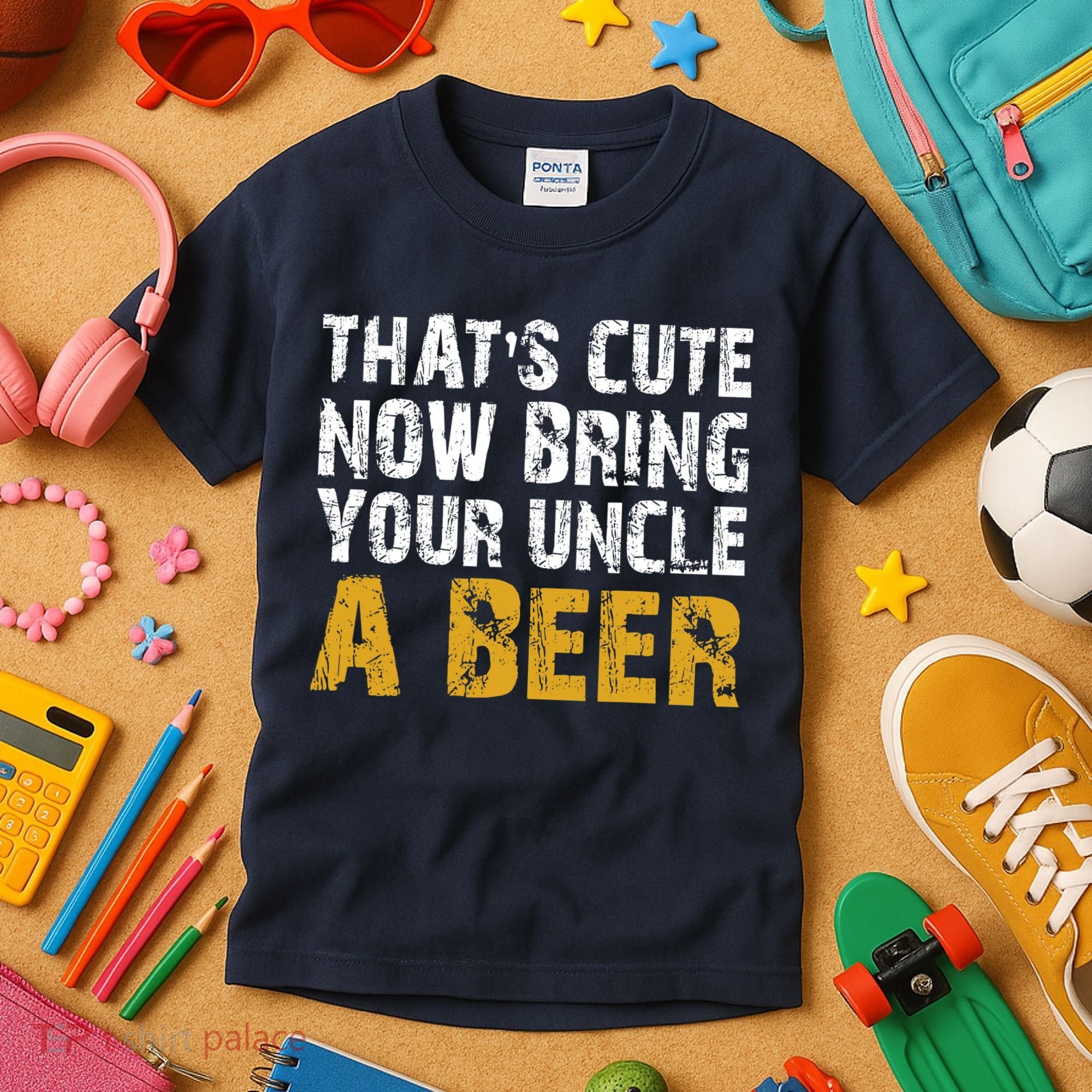 That's Cute Now Bring Your Uncle A Beer Shirt Father's Day Kids T-Shirt