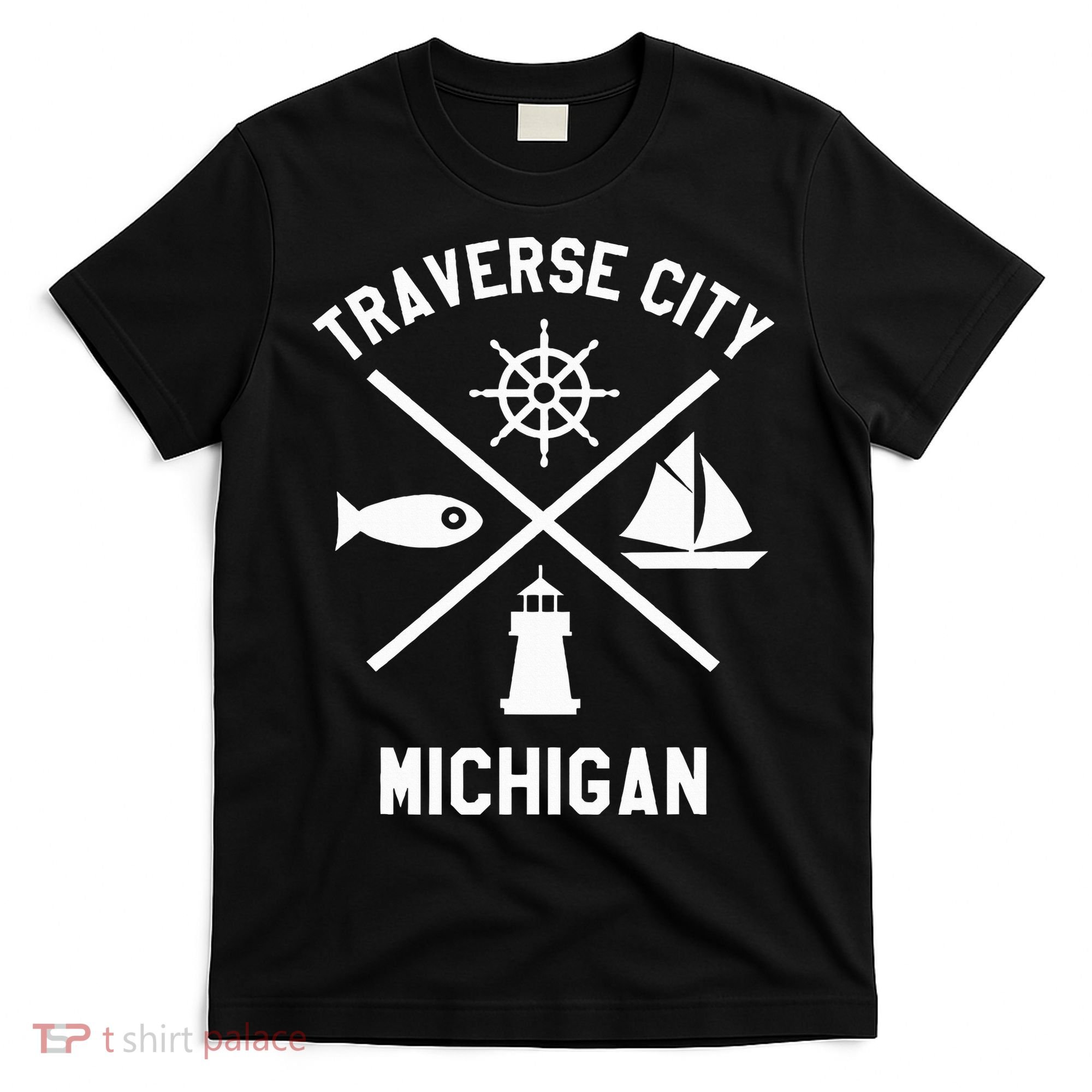 Traverse City Northern Michigan Sailing Boating T-Shirt