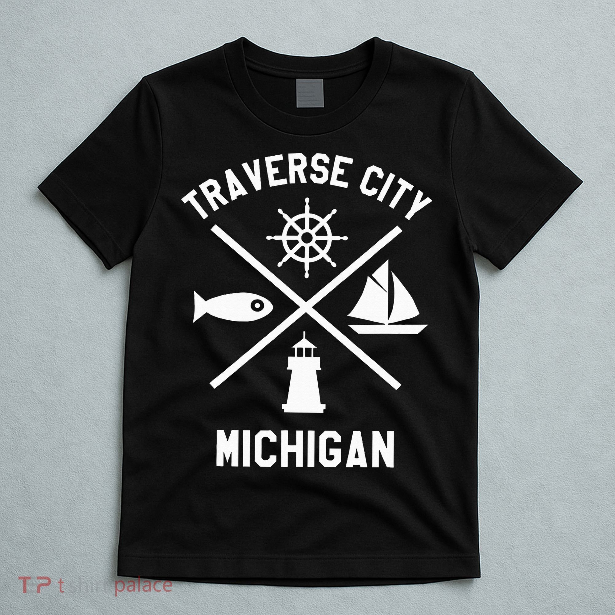 Traverse City Northern Michigan Sailing Boating T-Shirt