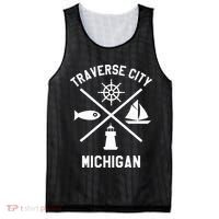 Traverse City Northern Michigan Sailing Boating Mesh Reversible Basketball Jersey Tank thumb 0
