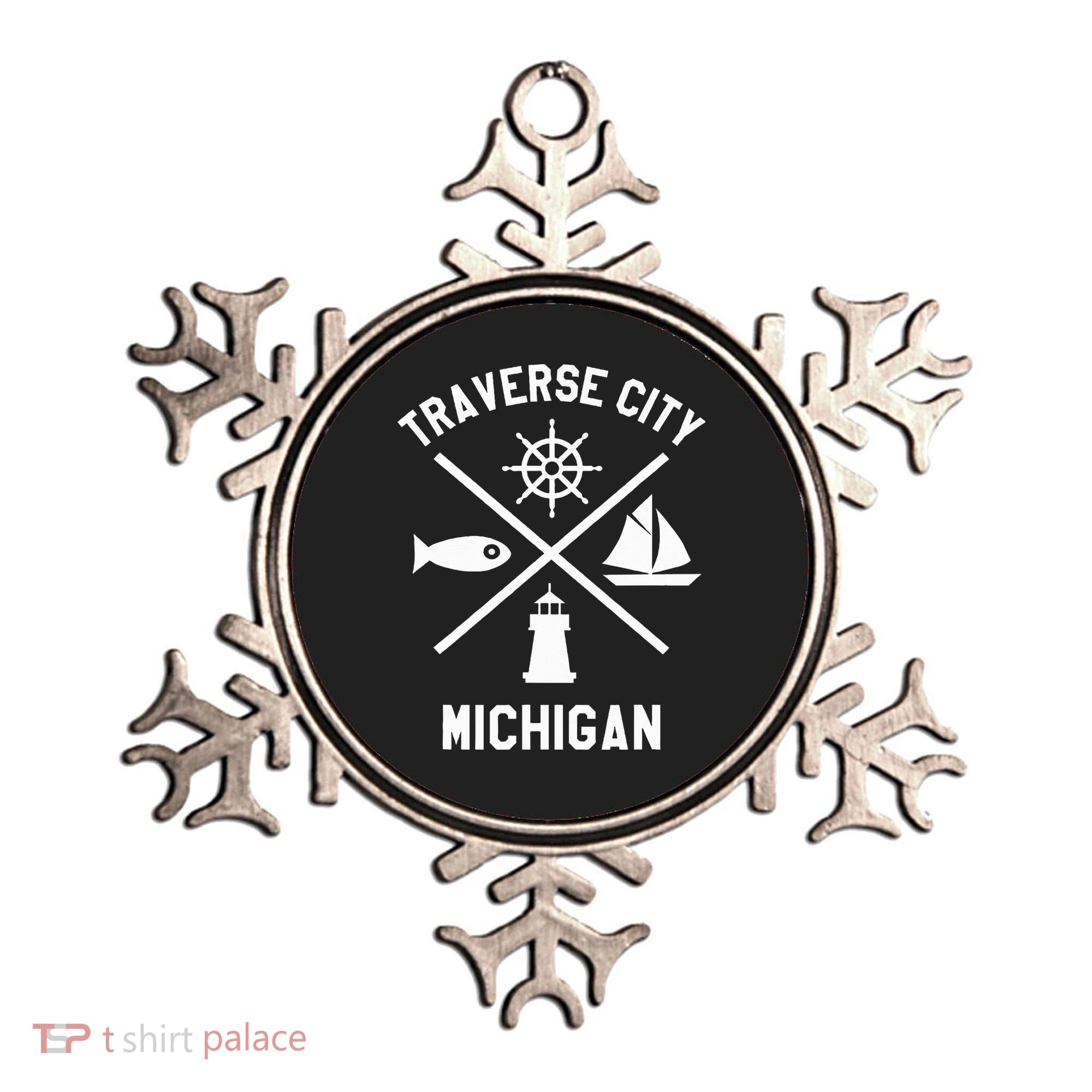 Traverse City Northern Michigan Sailing Boating Ornament