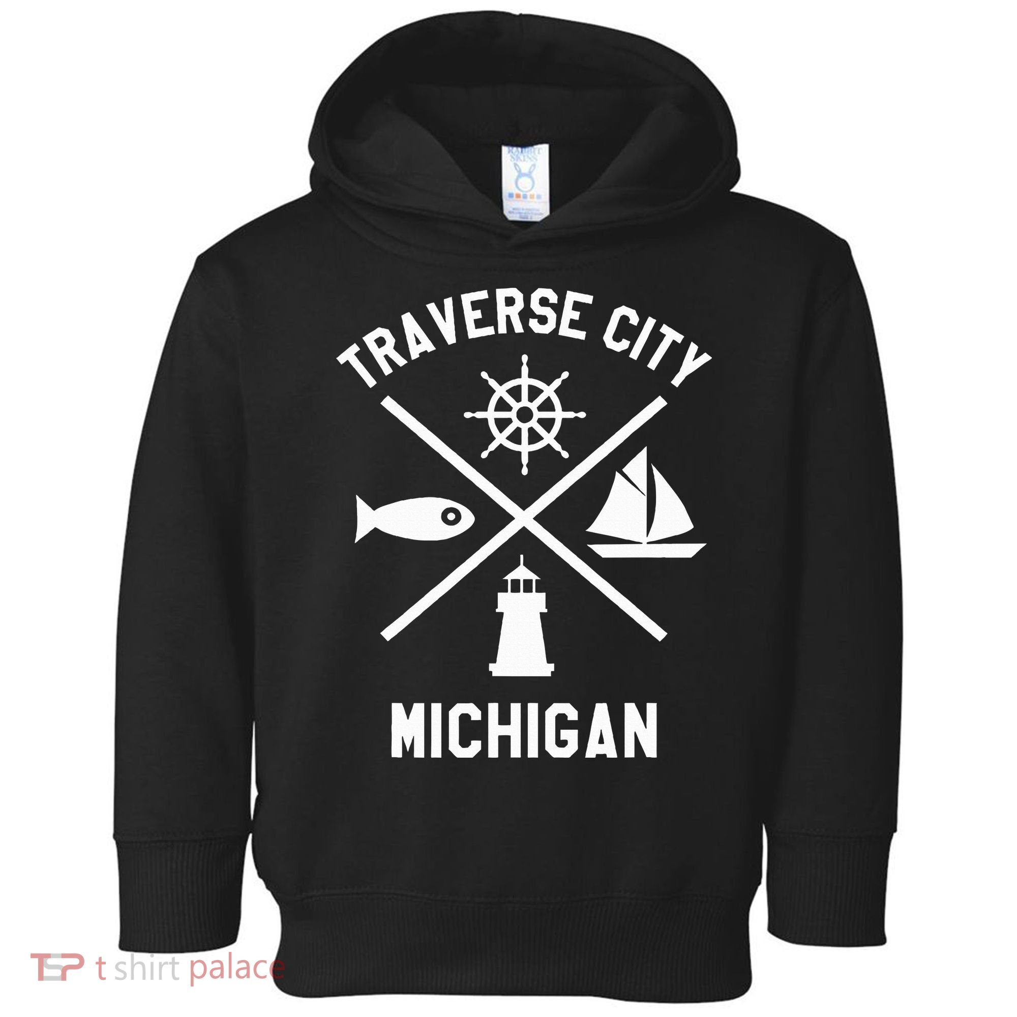 Traverse City Northern Michigan Sailing Boating Toddler Hoodie