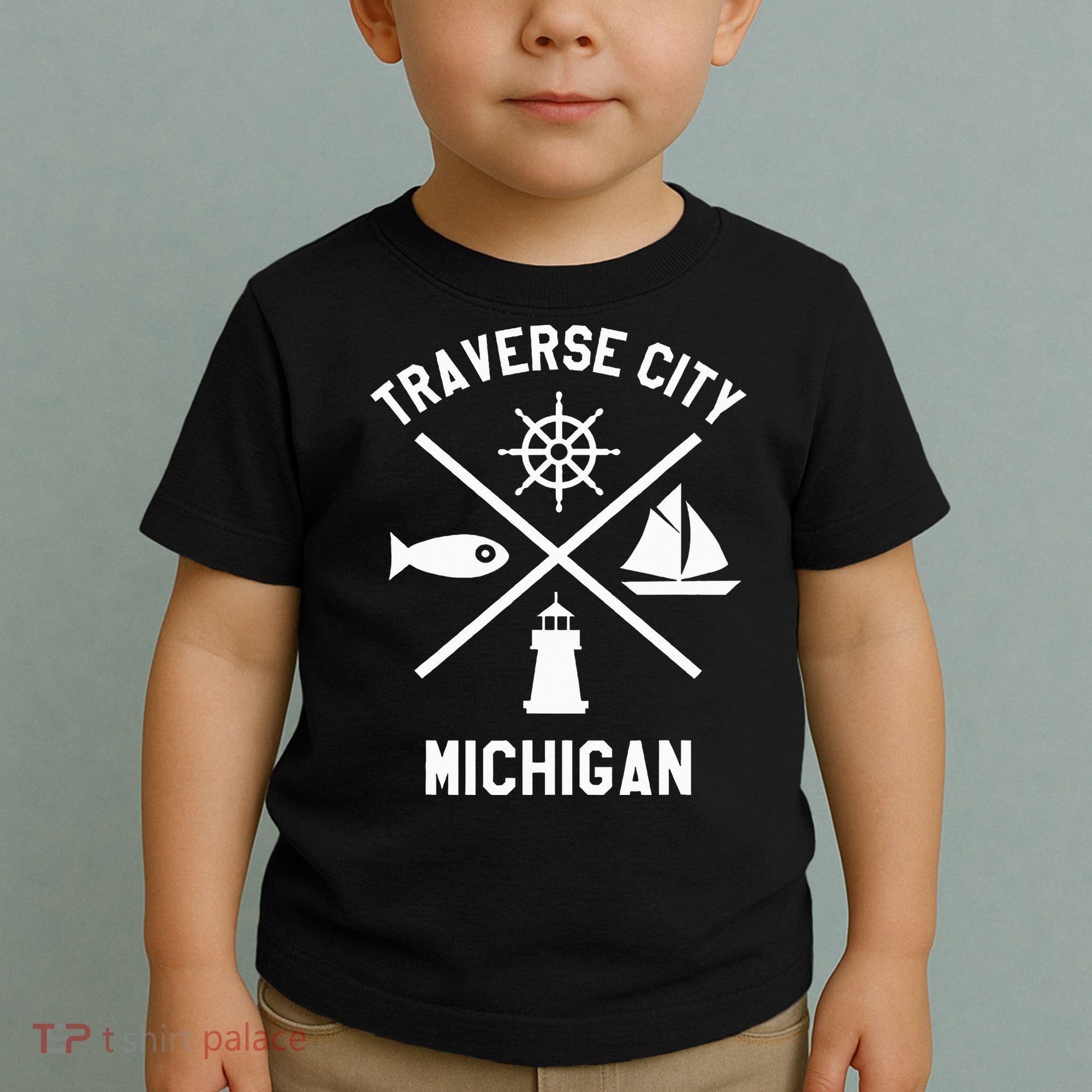 Traverse City Northern Michigan Sailing Boating Toddler T-Shirt