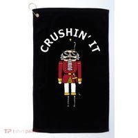 Trendy Christmas Nutcracker Crushin It Golf Towel thumb 0