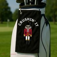 Trendy Christmas Nutcracker Crushin It Golf Towel thumb 2