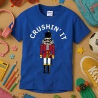 Trendy Christmas Nutcracker Crushin It Kids T-Shirt thumb 3