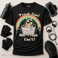 Trash Can Not Trash CanT Funny Raccoon Cooling Performance Crew T-Shirt thumb 3