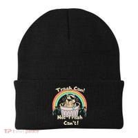 Trash Can Not Trash CanT Funny Raccoon Beanie thumb 0
