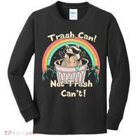 Trash Can Not Trash CanT Funny Raccoon Kids Long Sleeve Shirt thumb 0