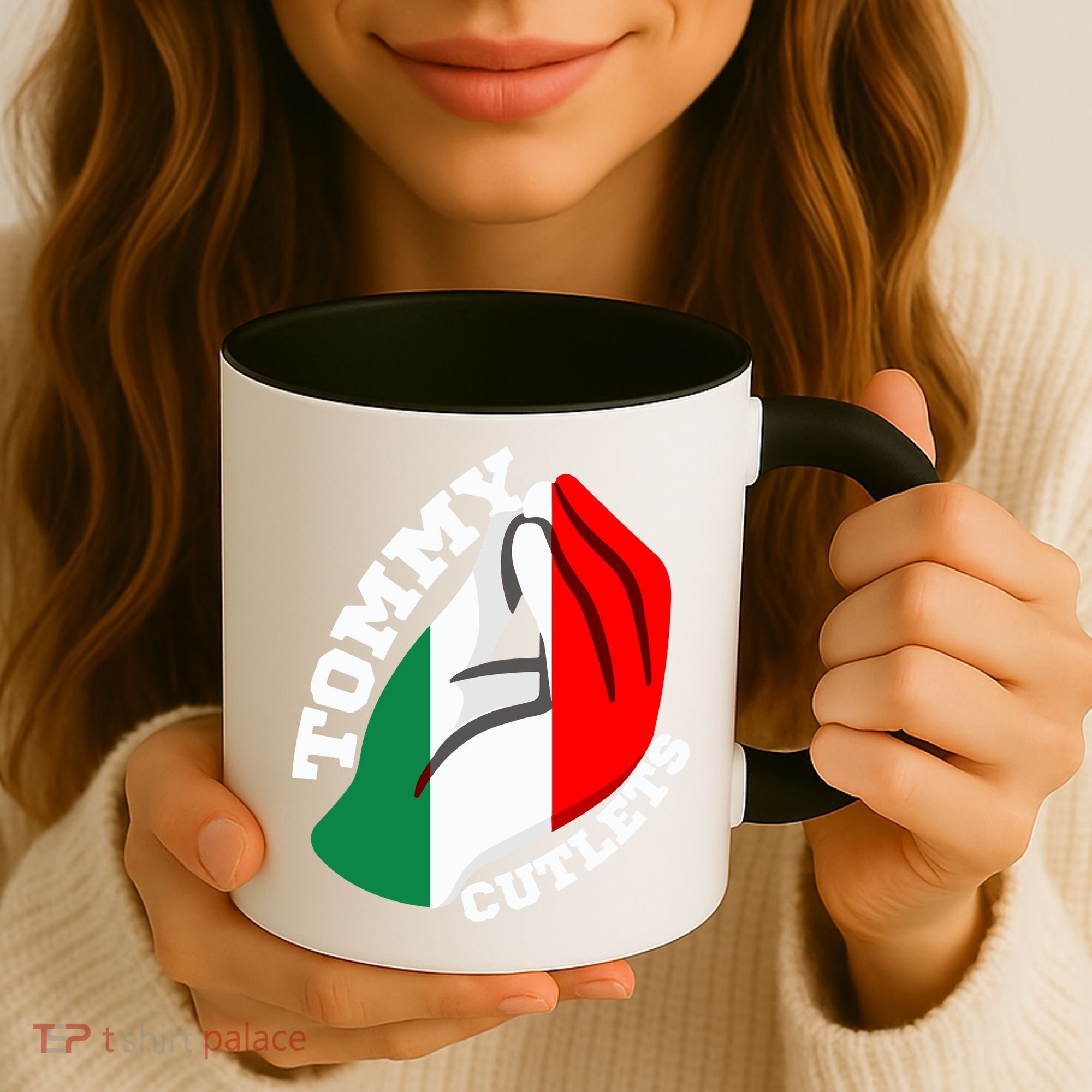 Tommy Cutlets New York Italian Flag Football Coffee Mug