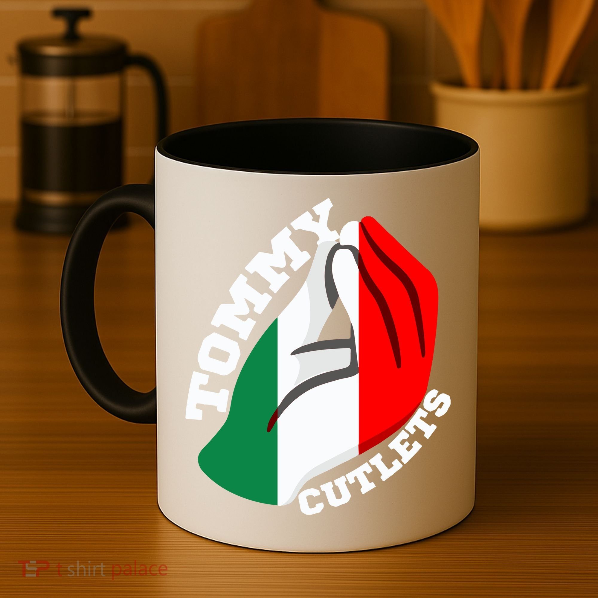 Tommy Cutlets New York Italian Flag Football Coffee Mug