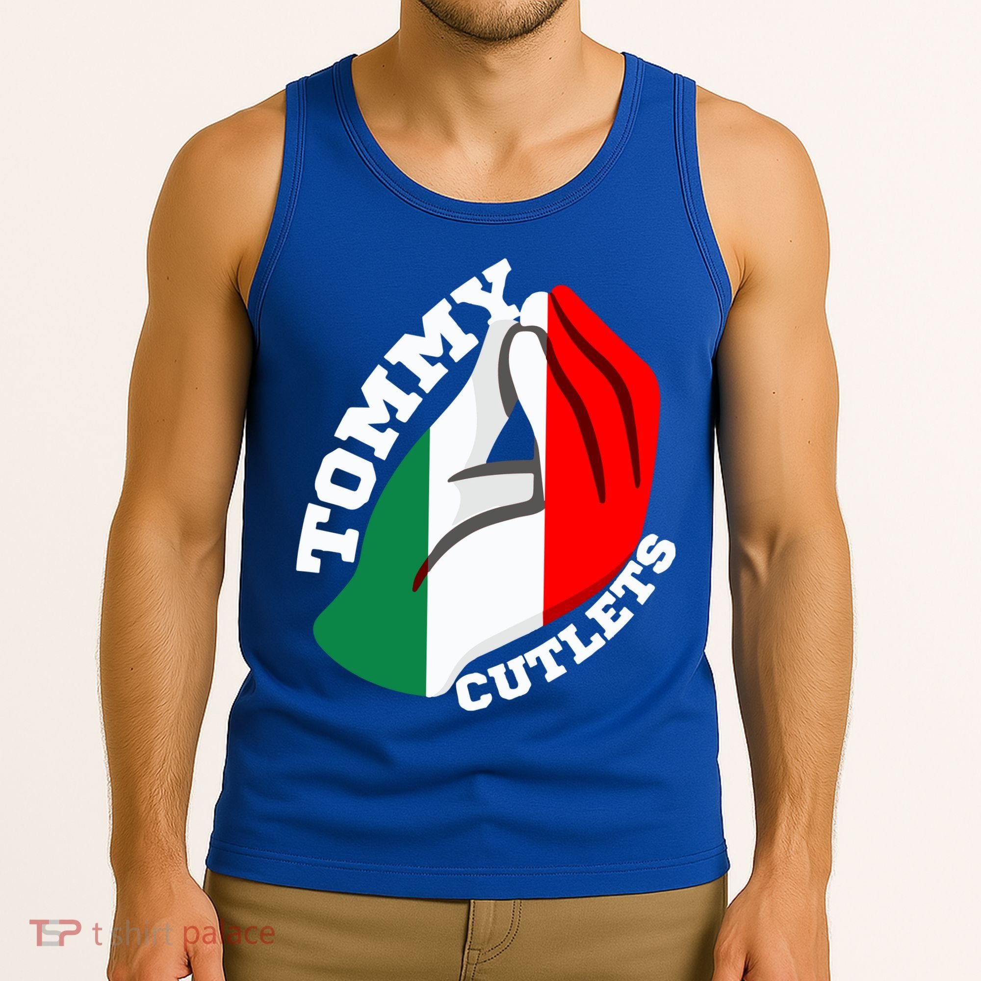 Tommy Cutlets New York Italian Flag Football Tank Top