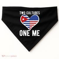 Two Cultures One Me Cuban American Heart Flag USA-Made Doggie Bandana thumb 0