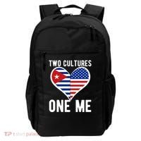 Two Cultures One Me Cuban American Heart Flag Backpack thumb 0