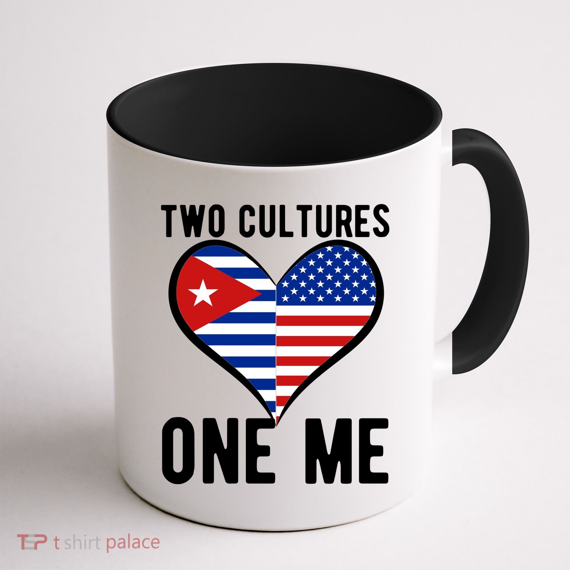 Two Cultures One Me Cuban American Heart Flag Coffee Mug