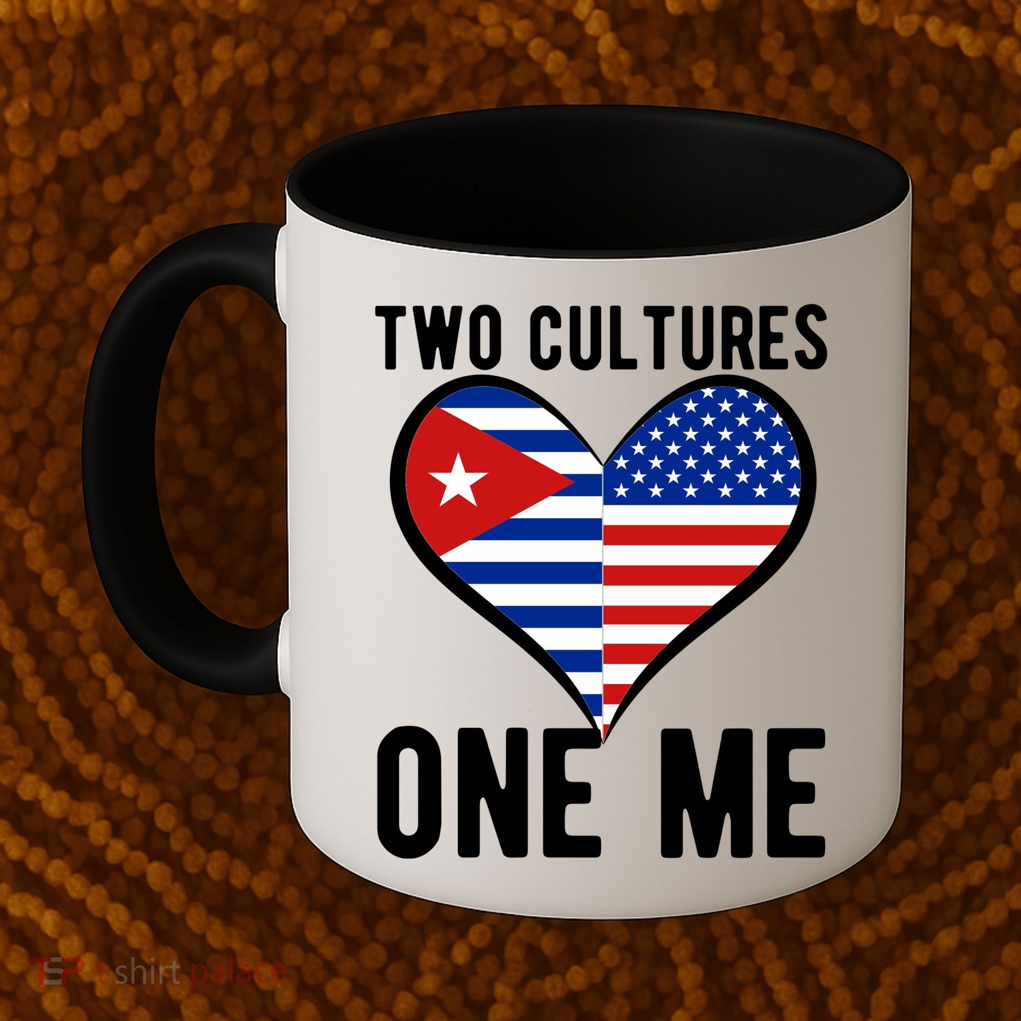 Two Cultures One Me Cuban American Heart Flag Coffee Mug