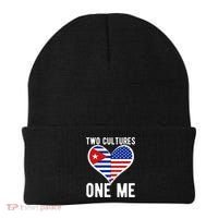 Two Cultures One Me Cuban American Heart Flag Beanie thumb 0