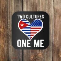 Two Cultures One Me Cuban American Heart Flag Coaster thumb 0