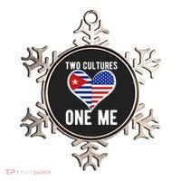 Two Cultures One Me Cuban American Heart Flag Ornament thumb 0