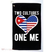 Two Cultures One Me Cuban American Heart Flag Golf Towel thumb 0