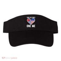Two Cultures One Me Cuban American Heart Flag Visor thumb 0