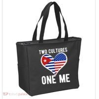 Two Cultures One Me Cuban American Heart Flag Tote Bag thumb 2